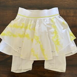 Lululemon Yellow and White Skirt with Shorts